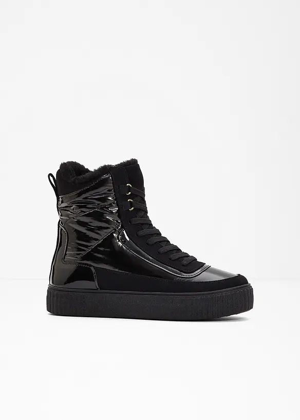 Gefütterte Schnürboots in schwarz - bonprix