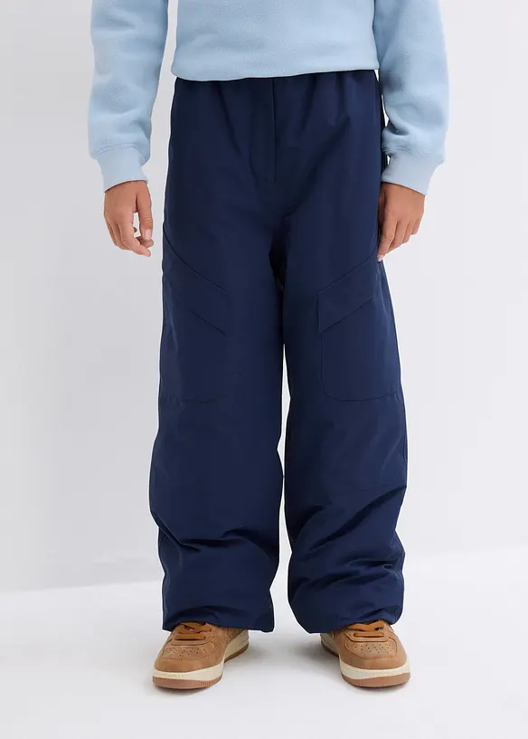 wasserdichte Cargo-Funktionshose, warm gefüttert in blau von vorne - bonprix