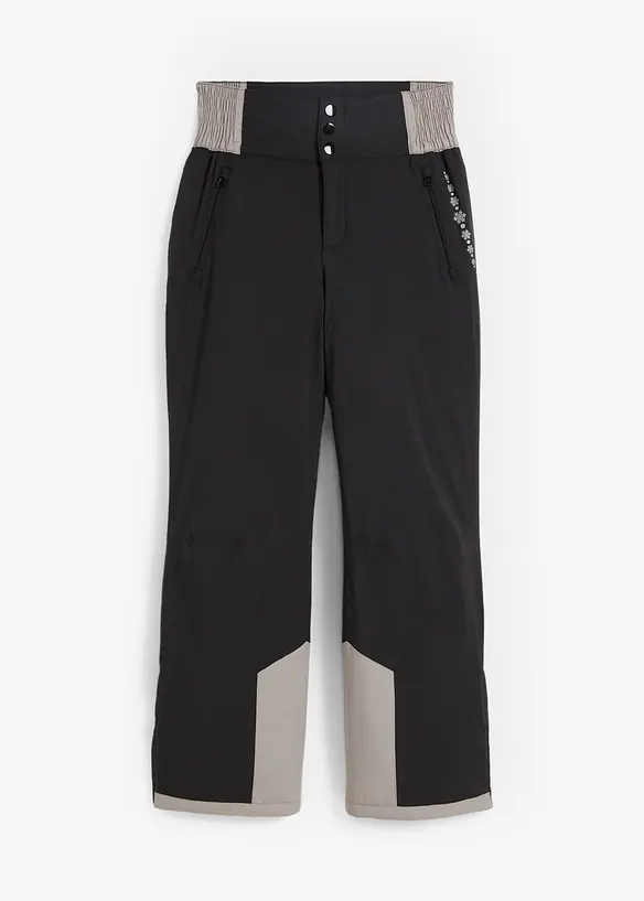 Ski Thermo-Funktionshose mit High Waist Bequembund, wasserdicht in schwarz von vorne - bonprix Ski Thermo-Funktionshose mit High Waist Bequembund, wasserdicht in schwarz von vorne - bonprix