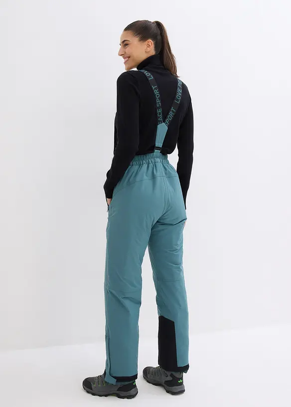 wasserdichte Ski Funktions-Thermohose mit abnehmbaren Trägern in grün von hinten - bonprix wasserdichte Ski Funktions-Thermohose mit abnehmbaren Trägern in grün von hinten - bonprix