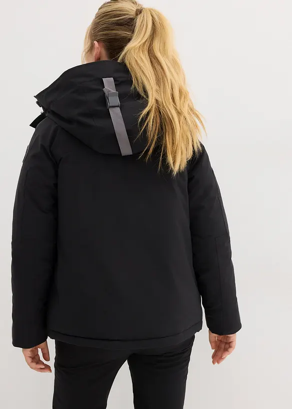 wasserdichte Ski-Jacke mit Schneefang in schwarz von hinten (im Anschnitt) - bonprix