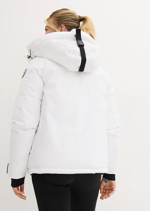 wasserdichte Ski-Jacke mit Schneefang in weiß von hinten (im Anschnitt) - bonprix