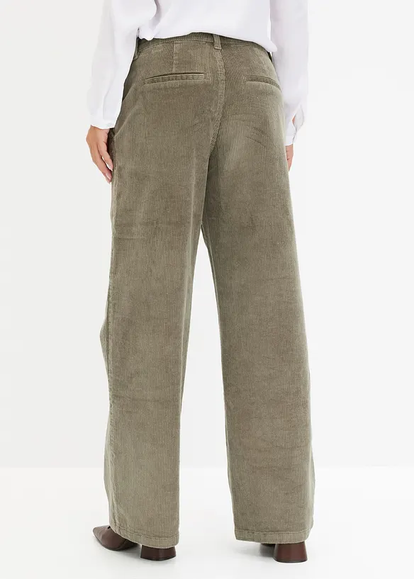 Weite Cordhose aus Baumwoll-Mix in grau von hinten - bonprix Weite Cordhose aus Baumwoll-Mix in grau von hinten - bonprix