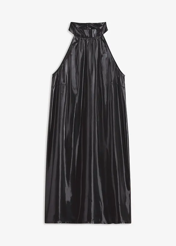 Minikleid aus feinem Satin in schwarz von vorne - bonprix