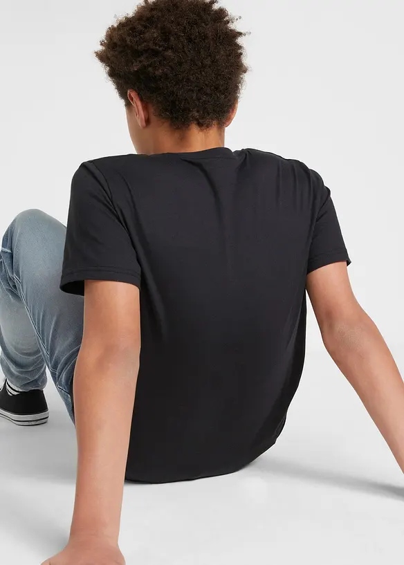 T-Shirt aus reiner Bio-Baumwolle in schwarz von hinten (im Anschnitt) - bonprix