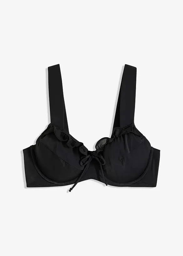 Minimizer Bügel Bikini Oberteil in schwarz von vorne - bonprix