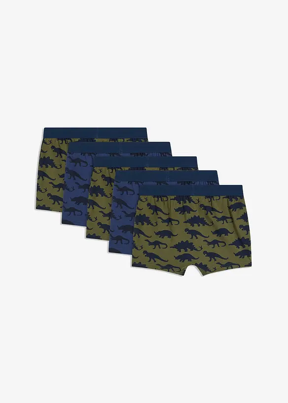 Boxershorts mit weicher Baumwolle (5er-Pack) in blau von hinten - bonprix