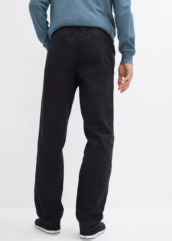 Regular-Fit Schlupfhose Straight (2er Pack) in schwarz von hinten - bonprix