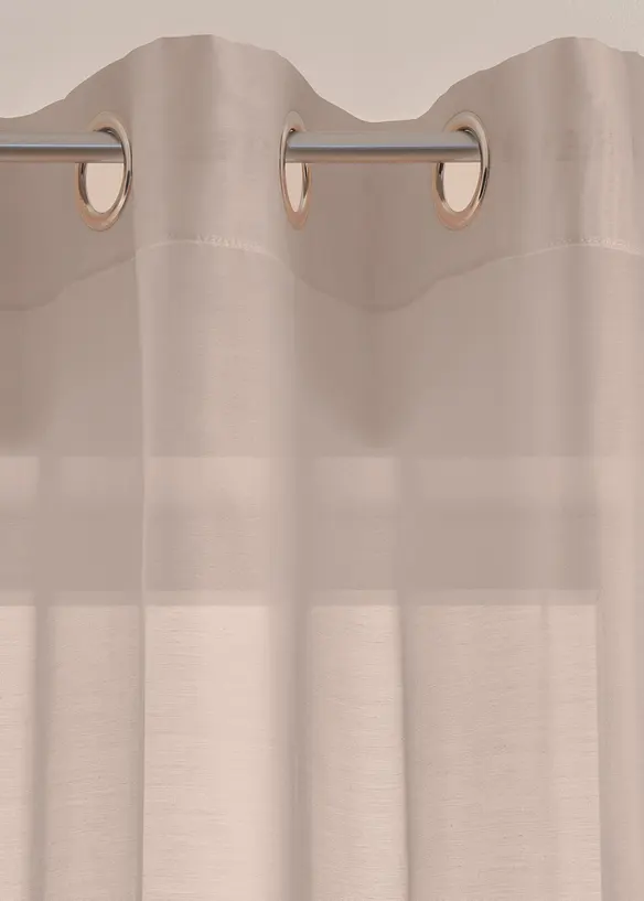 Gardine aus feiner Batist Struktur (1er Pack) in grau - bonprix