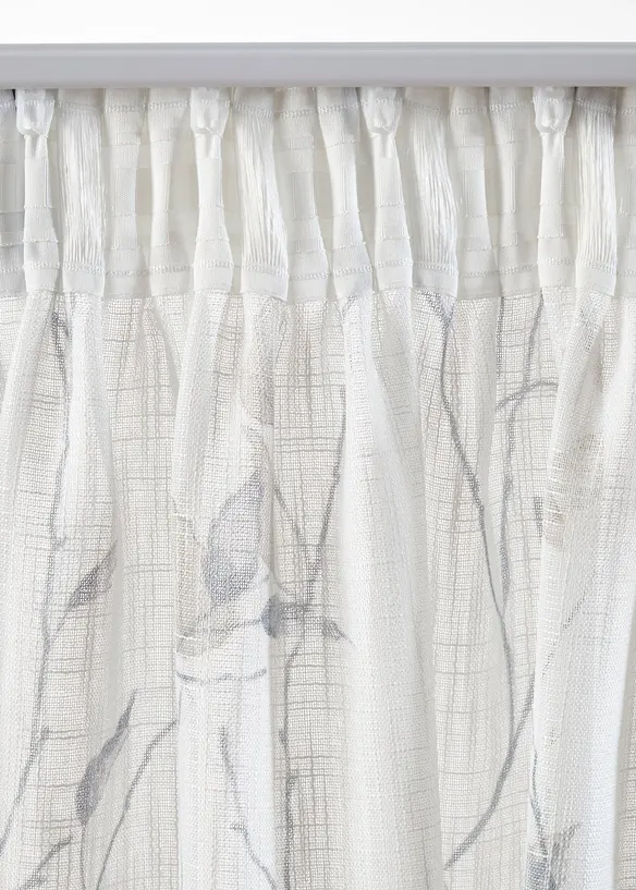 Halbtransparenter Vorhang mit Struktur (1er Pack) in beige - bonprix