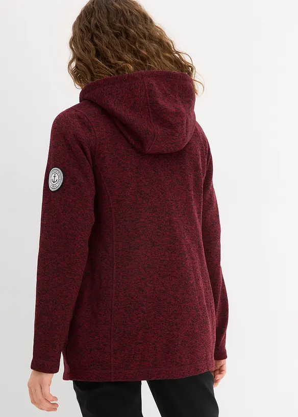 Strickfleecejacke mit Kapuze in rot von hinten (im Anschnitt) - bonprix Strickfleecejacke mit Kapuze in rot von hinten (im Anschnitt) - bonprix