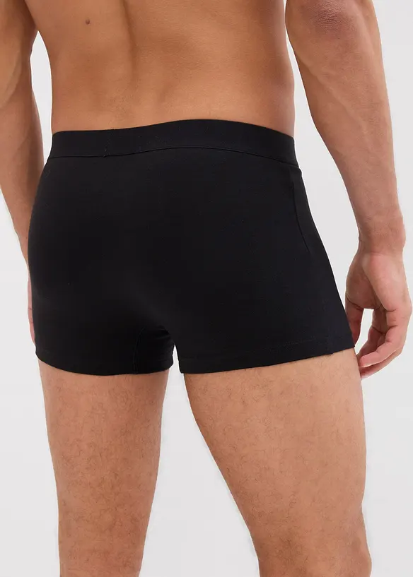 Boxershorts eng mit Baumwolle (5er Pack) in schwarz von hinten - bonprix