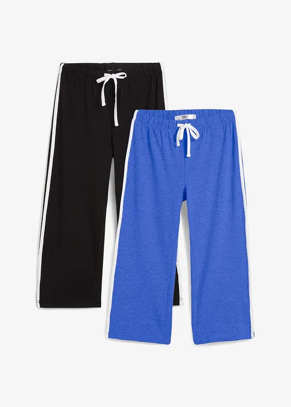 Capri-Hose aus Baumwolle mit Stretch (2er Pack) in blau von vorne - bonprix Capri-Hose aus Baumwolle mit Stretch (2er Pack) in blau von vorne - bonprix