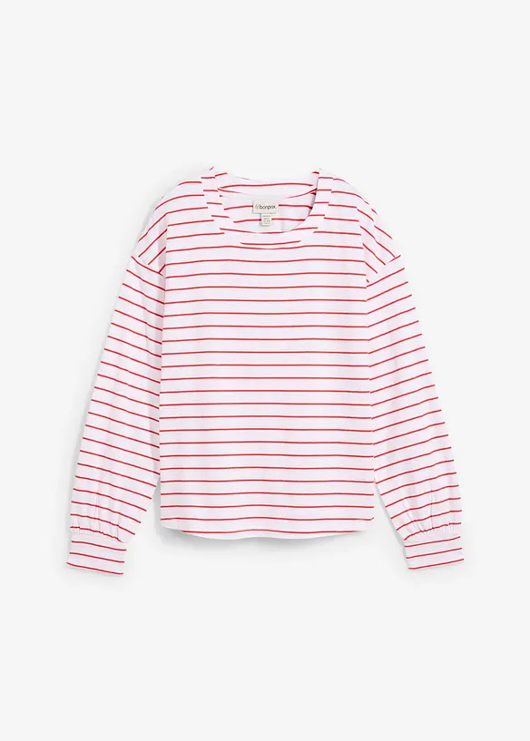 Langarmshirt aus reiner Bio-Baumwolle in weiß von vorne - bonprix Langarmshirt aus reiner Bio-Baumwolle in weiß von vorne - bonprix