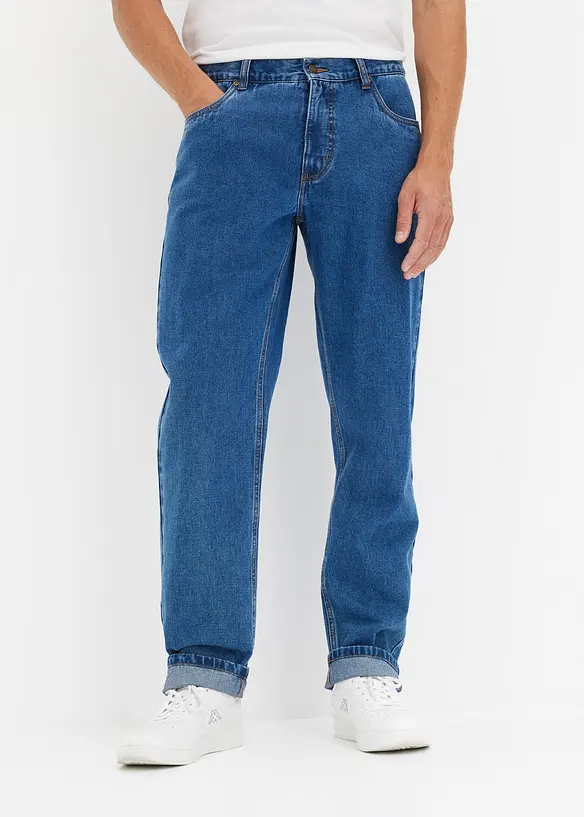 Regular-Fit-Jeans, Straight in blau von vorne - bonprix