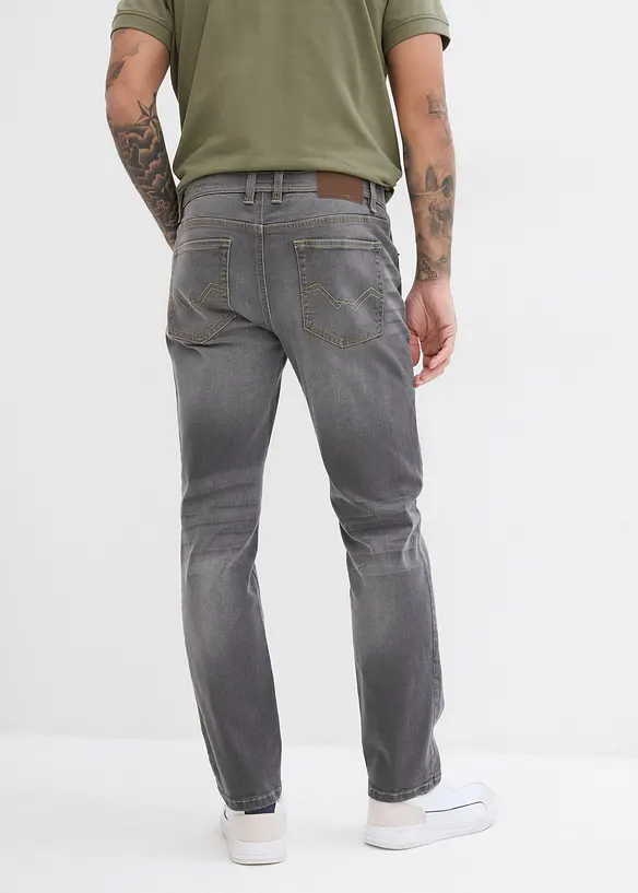 Regular-Fit-Jeans, Straight in grau von hinten - bonprix