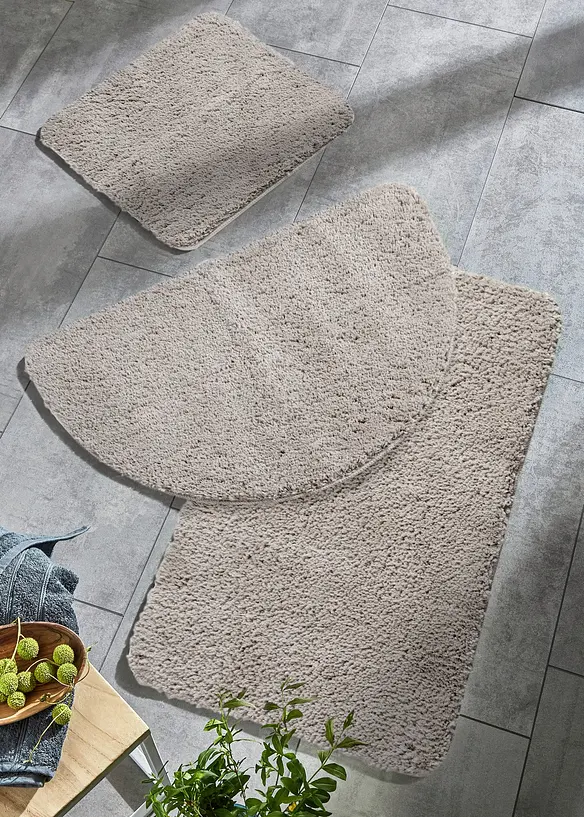 Getuftete Uni-Badematte mit hohem Flor in grau - bonprix