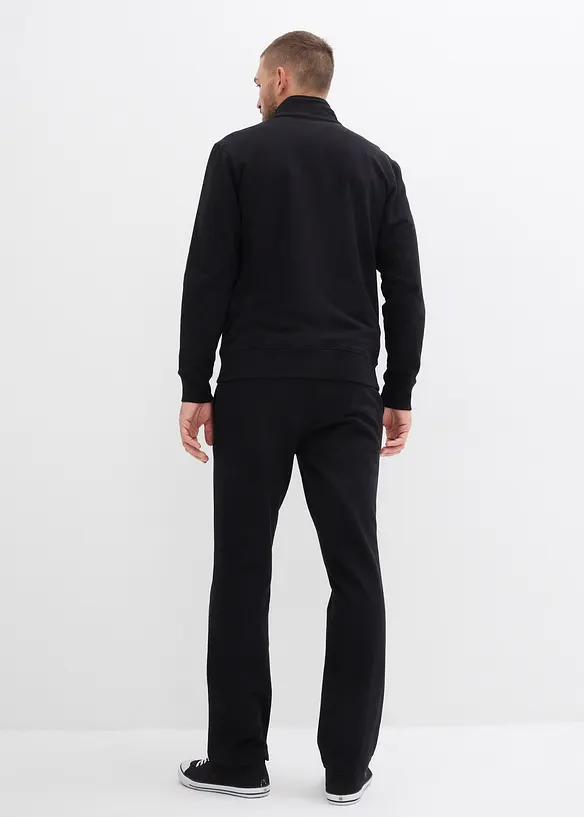 Jogginganzug aus reiner Bio-Baumwolle (2-tlg.Set) in schwarz von hinten (Totalaufnahme) - bonprix