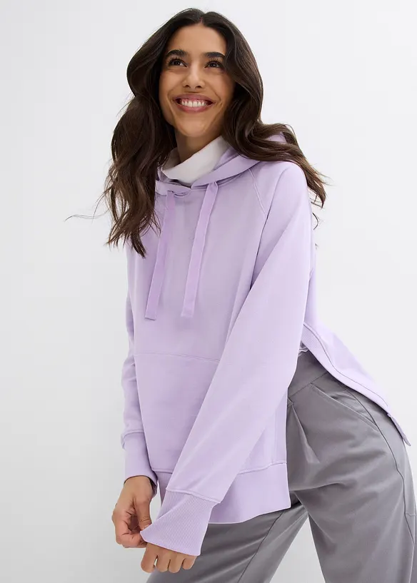 Hoodie mit Seitenschlitzen in lila (im Anschnitt) - bonprix