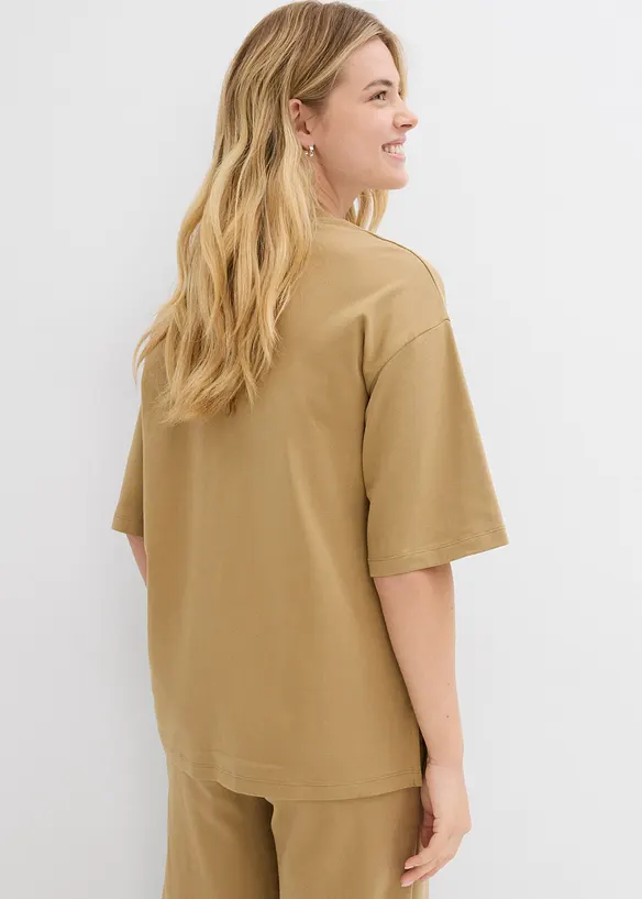 Longshirt aus Interlock in braun von hinten (im Anschnitt) - bonprix