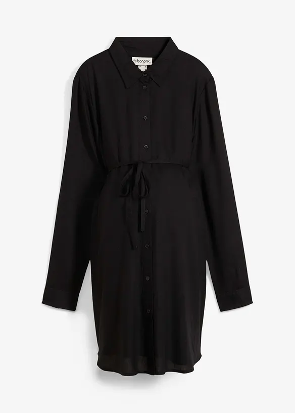 Umstandsbluse und Stillbluse aus Viskose in schwarz von vorne - bonprix
