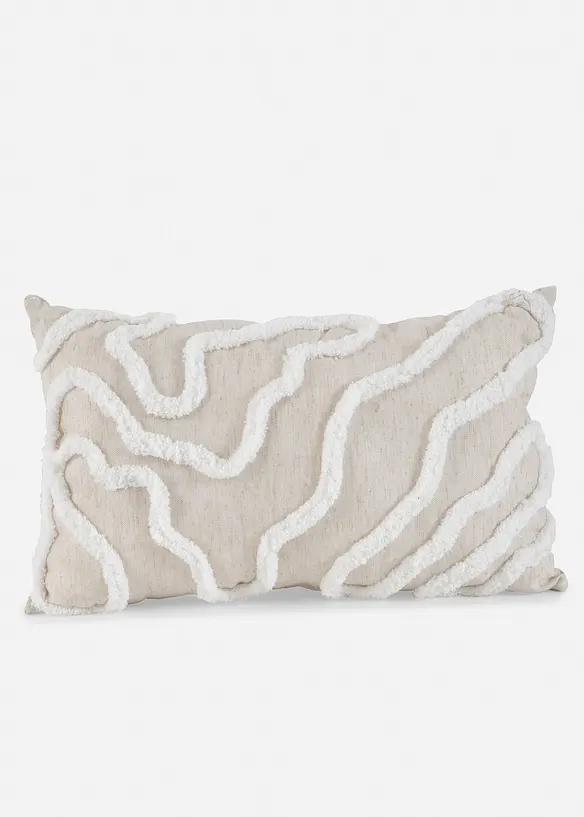 Kissen mit Struktur in beige von vorne - bonprix