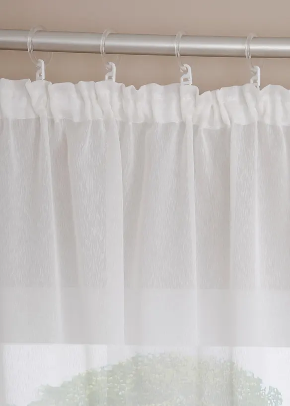 Gardinen Store aus feiner Sable Struktur mit recyceltem Polyester in weiß - bonprix