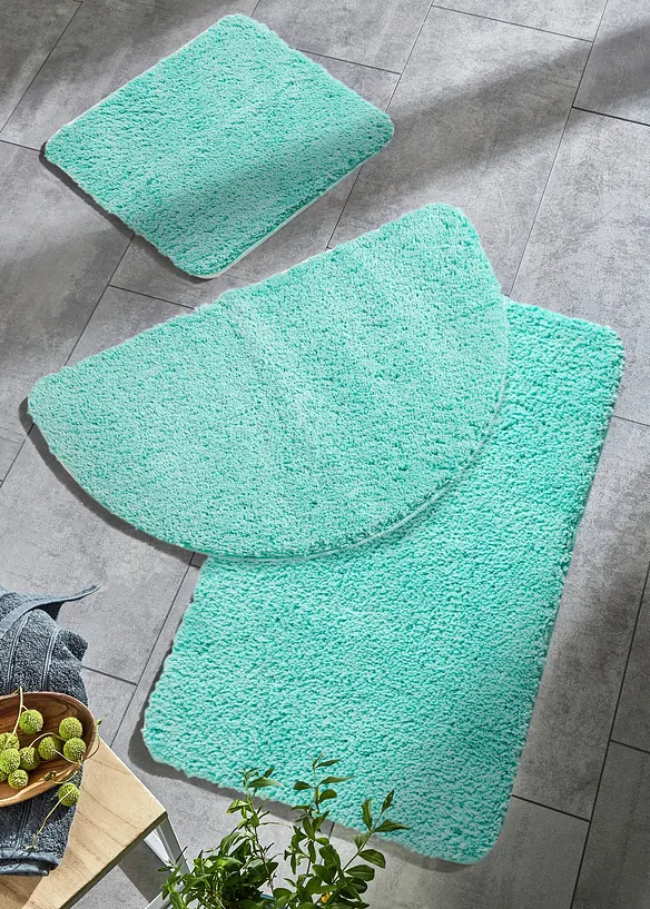 Getuftete Uni-Badematte mit hohem Flor in blau - bonprix