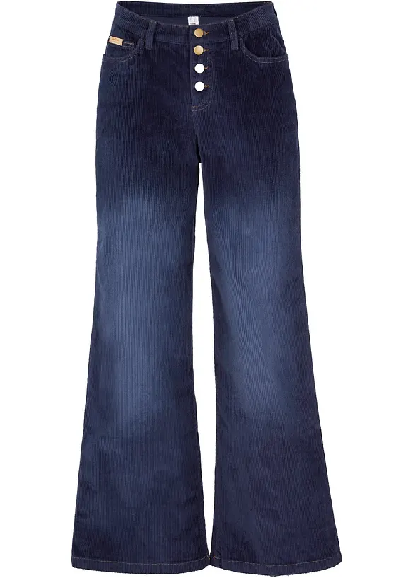 Cordhose aus elastischem Baumwoll-Mix in blau von vorne - bonprix Cordhose aus elastischem Baumwoll-Mix in blau von vorne - bonprix
