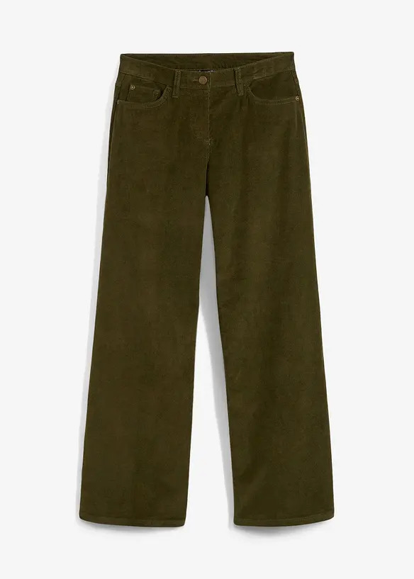 Marlene-Cordhose aus Baumwoll-Mix in grün von vorne - bonprix Marlene-Cordhose aus Baumwoll-Mix in grün von vorne - bonprix
