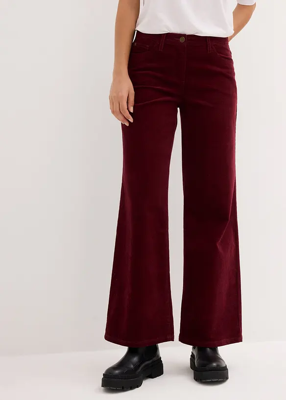 Marlene-Cordhose aus Baumwoll-Mix in rot von vorne - bonprix Marlene-Cordhose aus Baumwoll-Mix in rot von vorne - bonprix