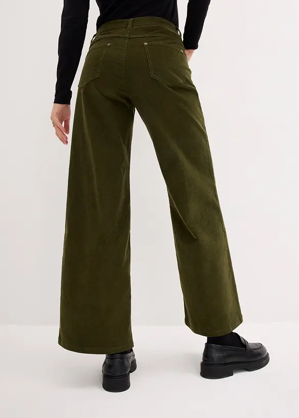 Marlene-Cordhose aus Baumwoll-Mix in grün von hinten - bonprix Marlene-Cordhose aus Baumwoll-Mix in grün von hinten - bonprix