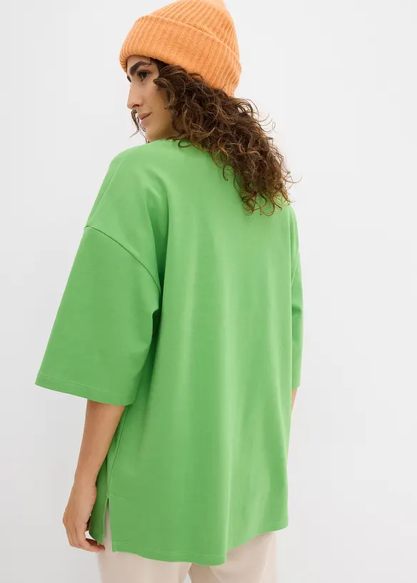Longshirt aus Interlock in grün von hinten (im Anschnitt) - bonprix