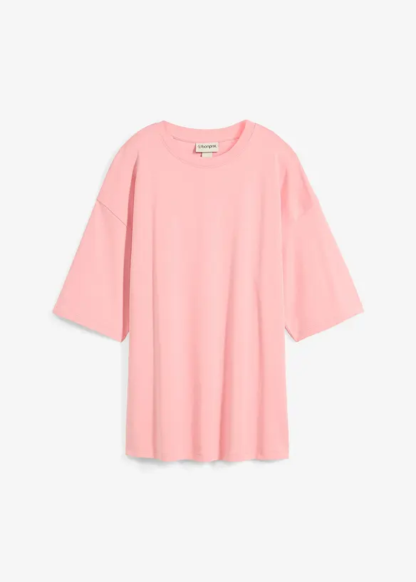 Longshirt aus Interlock in rosa von vorne - bonprix