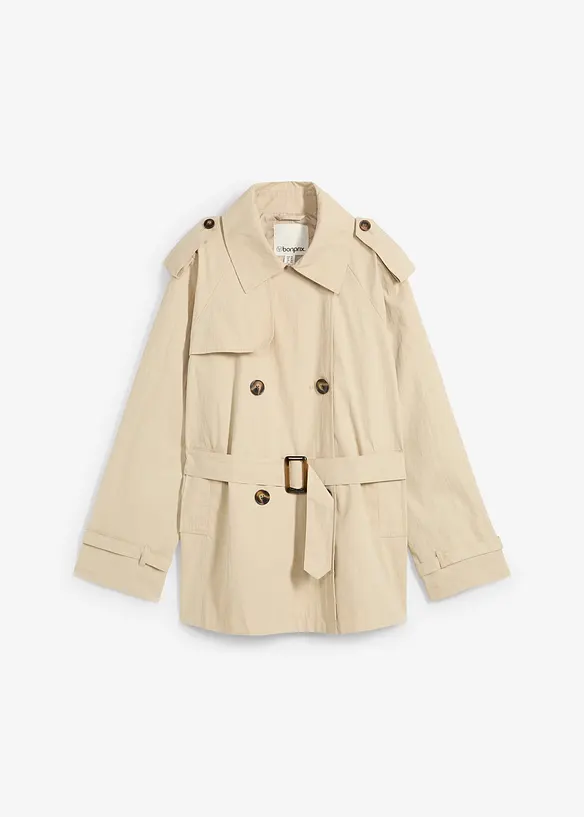 Kurze Trenchjacke in grün von vorne - bonprix