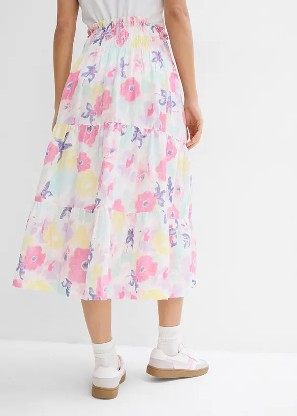 Stufenrock aus Musselin in pink von hinten - bonprix Stufenrock aus Musselin in pink von hinten - bonprix