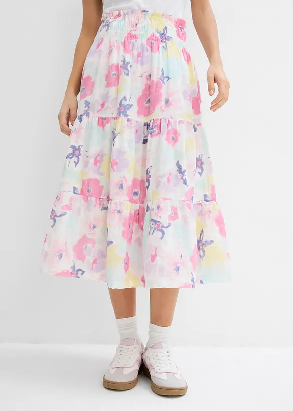 Stufenrock aus Musselin in pink von vorne - bonprix Stufenrock aus Musselin in pink von vorne - bonprix