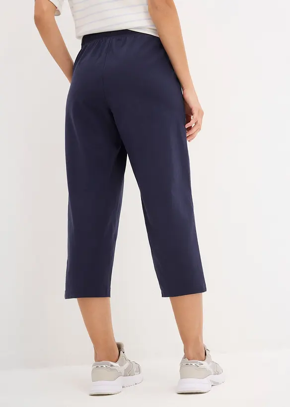 Jersey-Hose in blau von hinten - bonprix