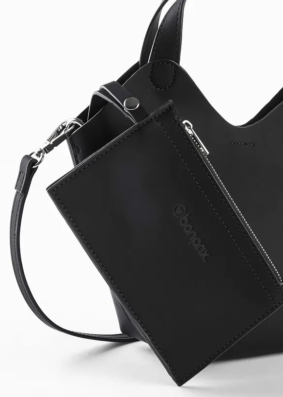 Kleine Handtasche in schwarz von hinten - bonprix