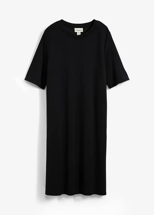 Shirtkleid in A-Linie aus Viskose-Mix in schwarz von vorne - bonprix