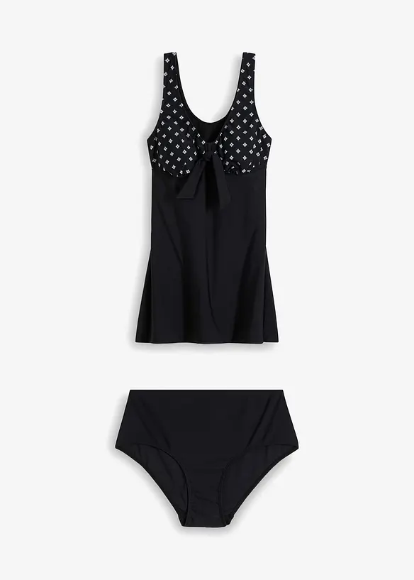 Longtankini (2-tlg.Set) in schwarz von vorne - bonprix