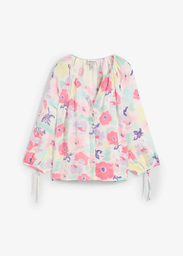 Musselin-Bluse aus reiner Baumwolle in bunt von vorne - bonprix Musselin-Bluse aus reiner Baumwolle in bunt von vorne - bonprix