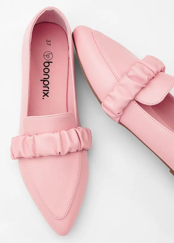 Loafer mit Raffung in rosa - bonprix