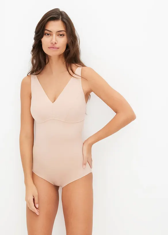 Nahtloser Medium Shape Body ohne Bügel in beige von vorne (Totalaufnahme) - bonprix