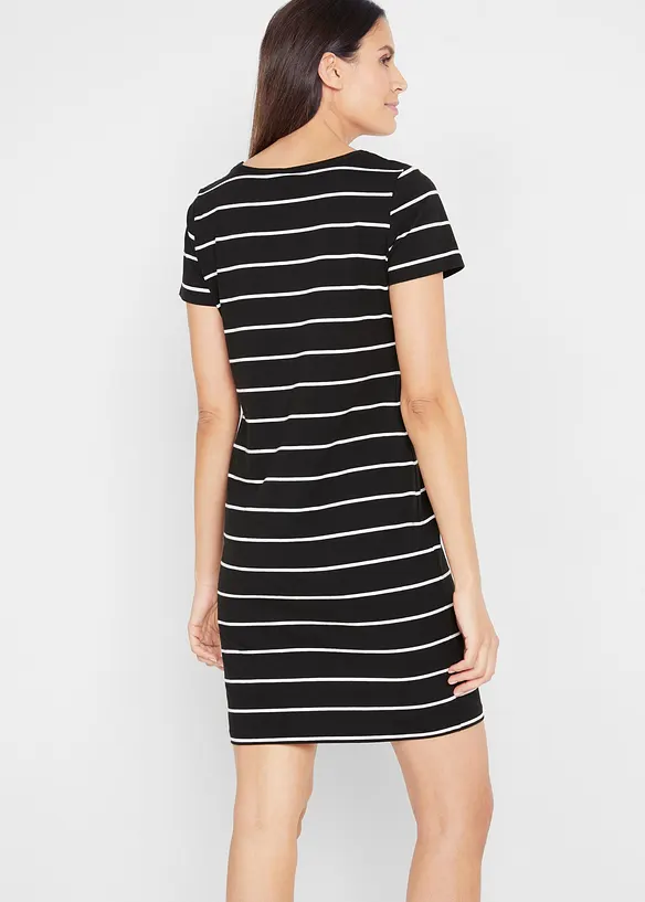 Shirtkleid aus Baumwoll-Stretch in schwarz von hinten (Totalaufnahme) - bonprix Shirtkleid aus Baumwoll-Stretch in schwarz von hinten (Totalaufnahme) - bonprix