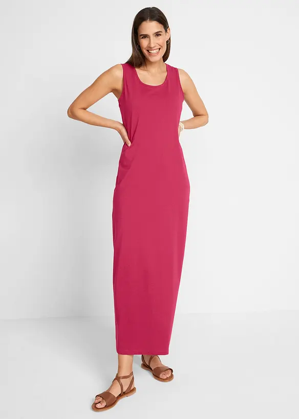 Maxikleid aus reiner Baumwolle (2er Pack) in beige von vorne (Totalaufnahme) - bonprix Maxikleid aus reiner Baumwolle (2er Pack) in beige von vorne (Totalaufnahme) - bonprix