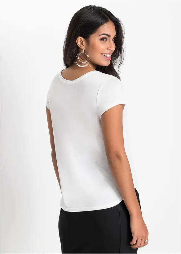 T-Shirt aus softer Viskose in weiß von hinten (im Anschnitt) - bonprix T-Shirt aus softer Viskose in weiß von hinten (im Anschnitt) - bonprix
