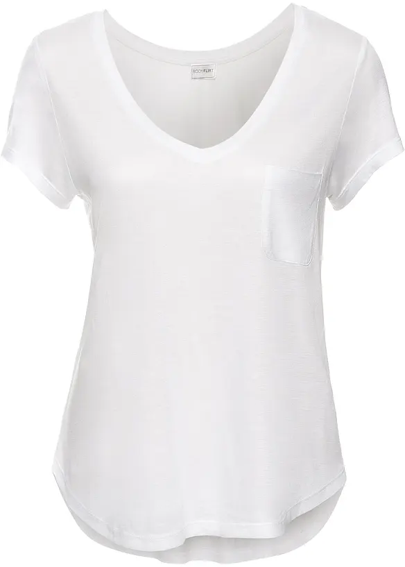 T-Shirt aus softer Viskose in weiß von vorne - bonprix T-Shirt aus softer Viskose in weiß von vorne - bonprix