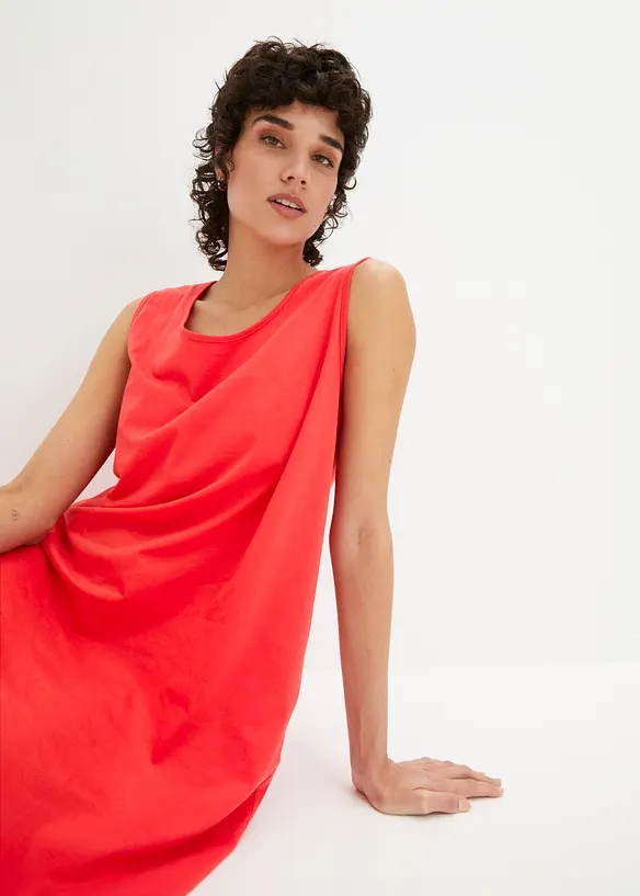 Jerseykleid mit  reiner Bio-Baumwolle in rot im Look (Totalaufnahme) - bonprix