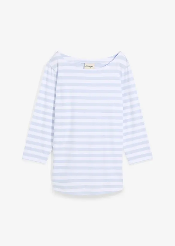 Shirt mit U-Boot-Ausschnitt in blau von vorne - bonprix Shirt mit U-Boot-Ausschnitt in blau von vorne - bonprix